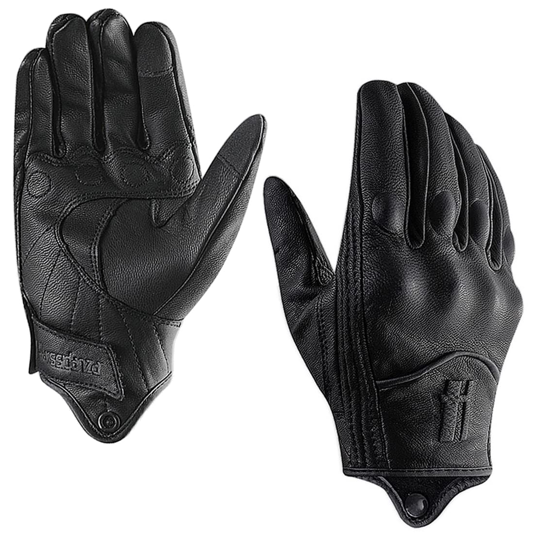 Harssidanzar Leather Motorcycle Gloves Women,Womens Motorcycle Gloves Riding Gloves Driving Glove For Women, Motorbike Gloves,Powersports Gloves Touchscreen Gl016,Black,Size Xl