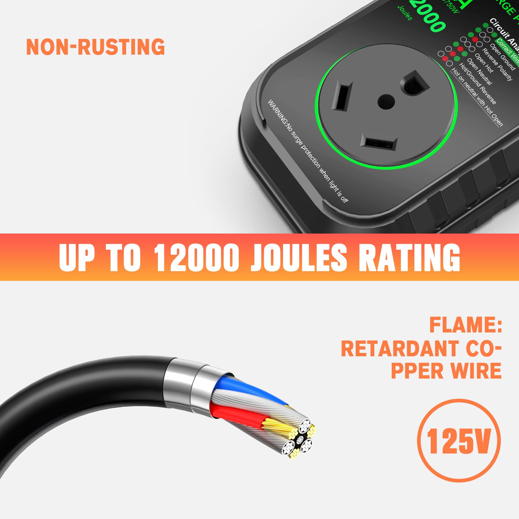 Geargo Rv Surge Protectors 30 Amp Rv Circuit Analyzer,Full Protection(8000 Joules), Rv Adapter Plug For Camper (Green)