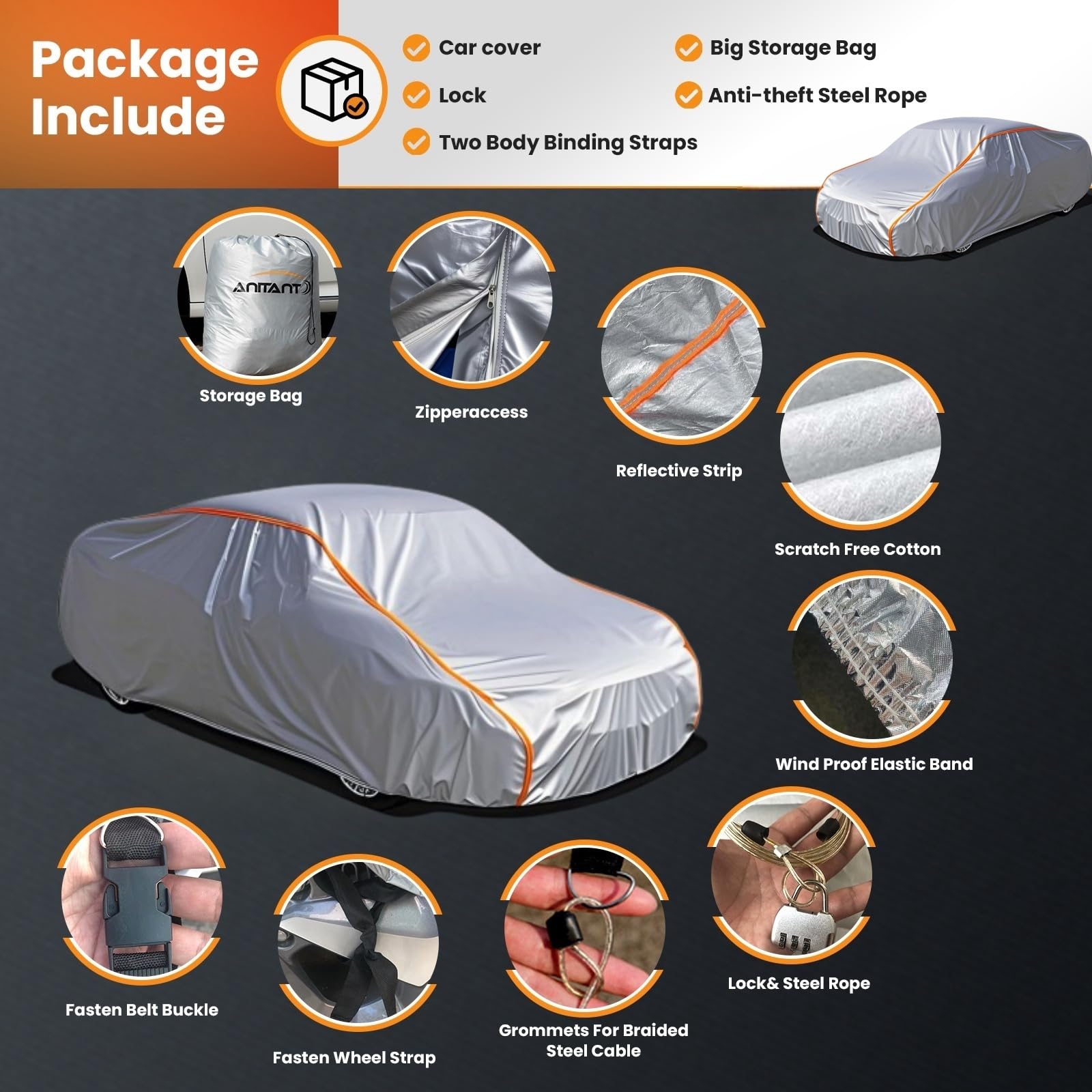 Anitant Sport Car Cover For Automobiles All Weather Waterproof Outdoor Small Car Cover Fit Porsche 718 Nissan 370Z Subaru Brz Bm