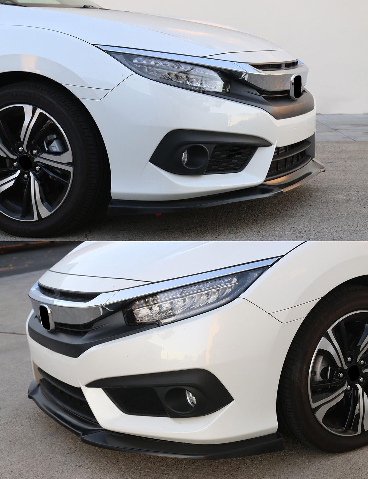 Front Bumper Lip Compatible with 2016-2018 Honda Civic, IKON GT Style Black PU Front Lip Finisher Under Chin Spoiler Add On by IKON MOTORSPORTS, 2017