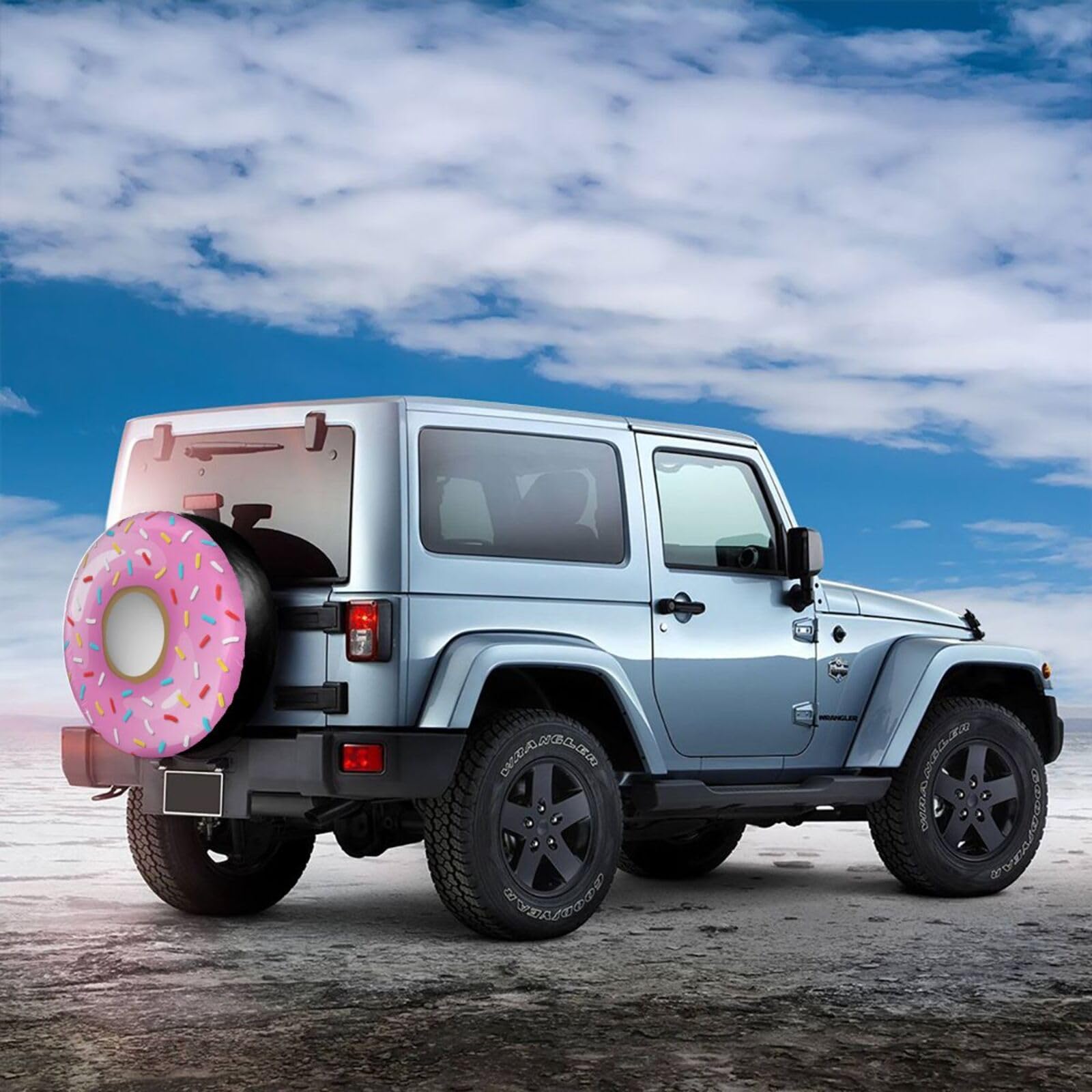Funny Pink Donut Spare Tire Cover Doughnut Tire Wheel Covers Weatherproof Waterproof Wheel Tire Protector Dust-Proof Tyre Covers