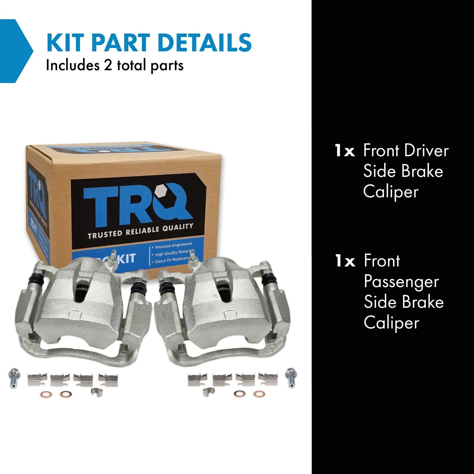 Trq Front Brake Caliper Set Compatible With 2009-2010 Pontiac Vibe 2016 Scion Im 2011-2016 Tc 2017-2018 Toyota Corolla Im 2009-2