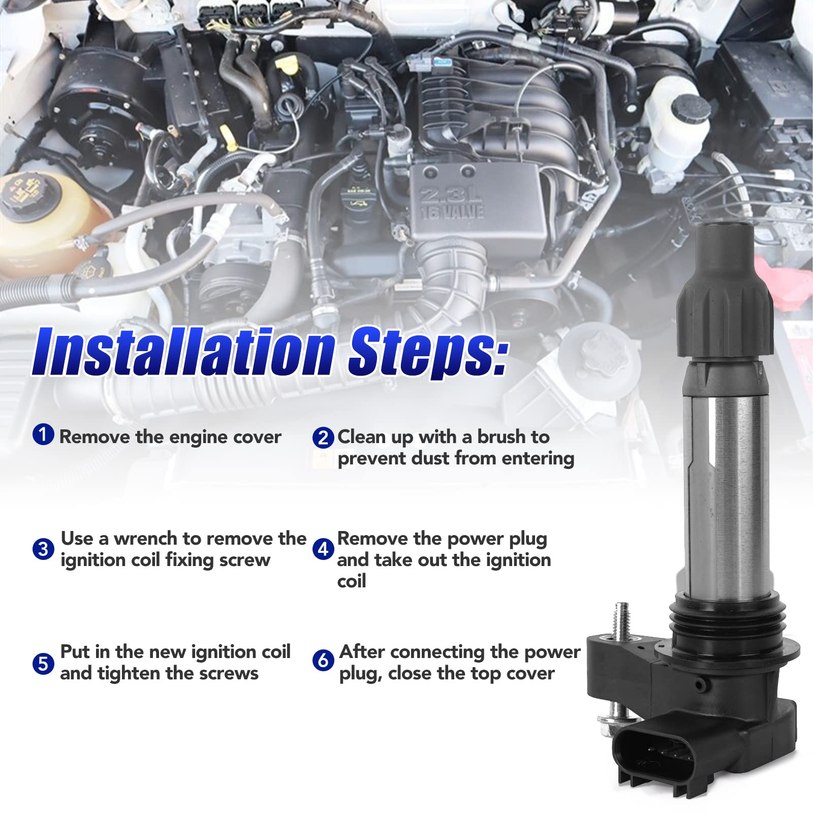 Set Of 6 Ignition Coil Pack And Spark Plugs For Gmc Acadia Terrain Chevy Traverse Impala Equinox Malibu Cadillac Srx Buick Encla