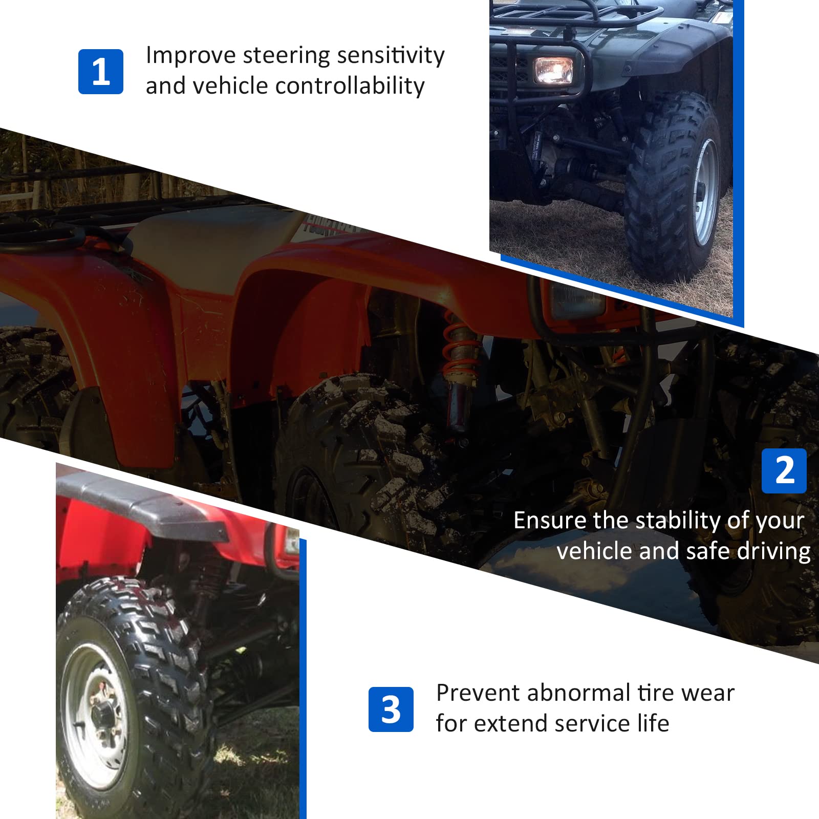 Left & Right Tie Rod Assy Sets For Honda Fourtrax 300 4X4 Trx300Fw 1988-2000 Fourtrax 300 2X4 Trx300 1993-2000