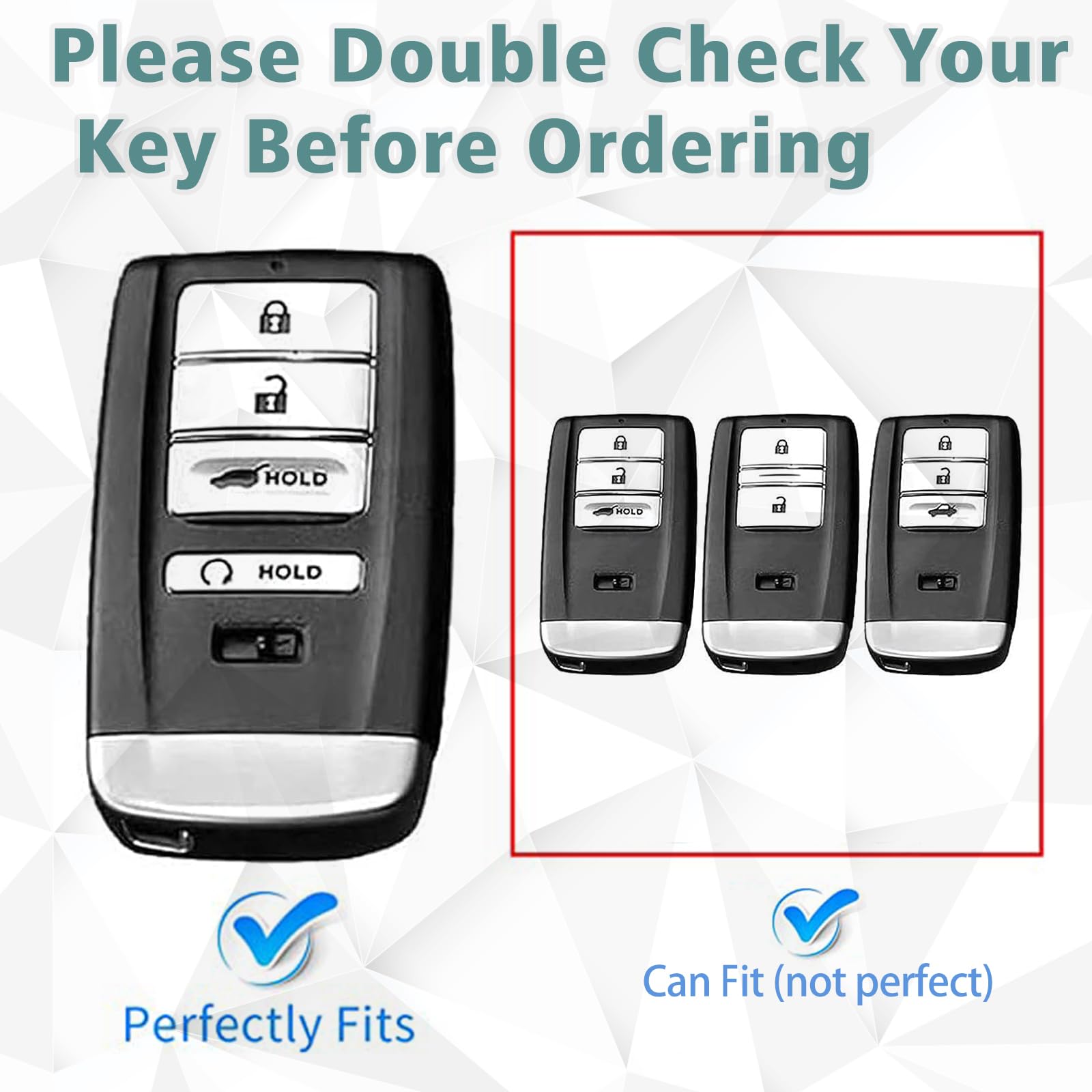 Keycov Key Fob Cover For Accessories Keychain Keyshell Ring Case Compatible With Cdx Nsx Rdx Rlx Tlx Tlx-L. Protector(White)