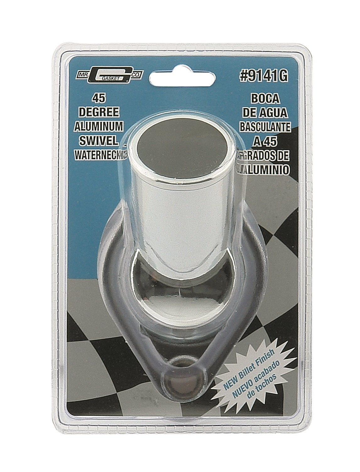 Mr. Gasket 9141G Chrome Alum Swvl Wtr Neck - 45