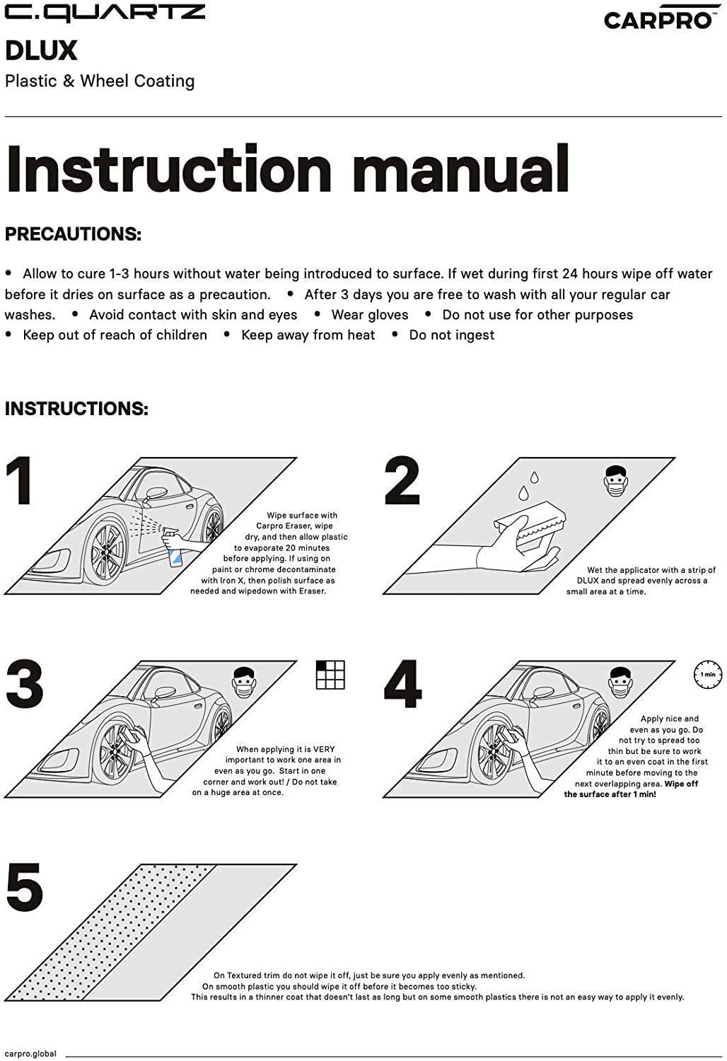 Carpro Cquartz Dlux Wheel And Trim Coat 30Ml - Ceramic Coating Uv Protection For Wheels And Exterior Plastics, Rubber, And Metals