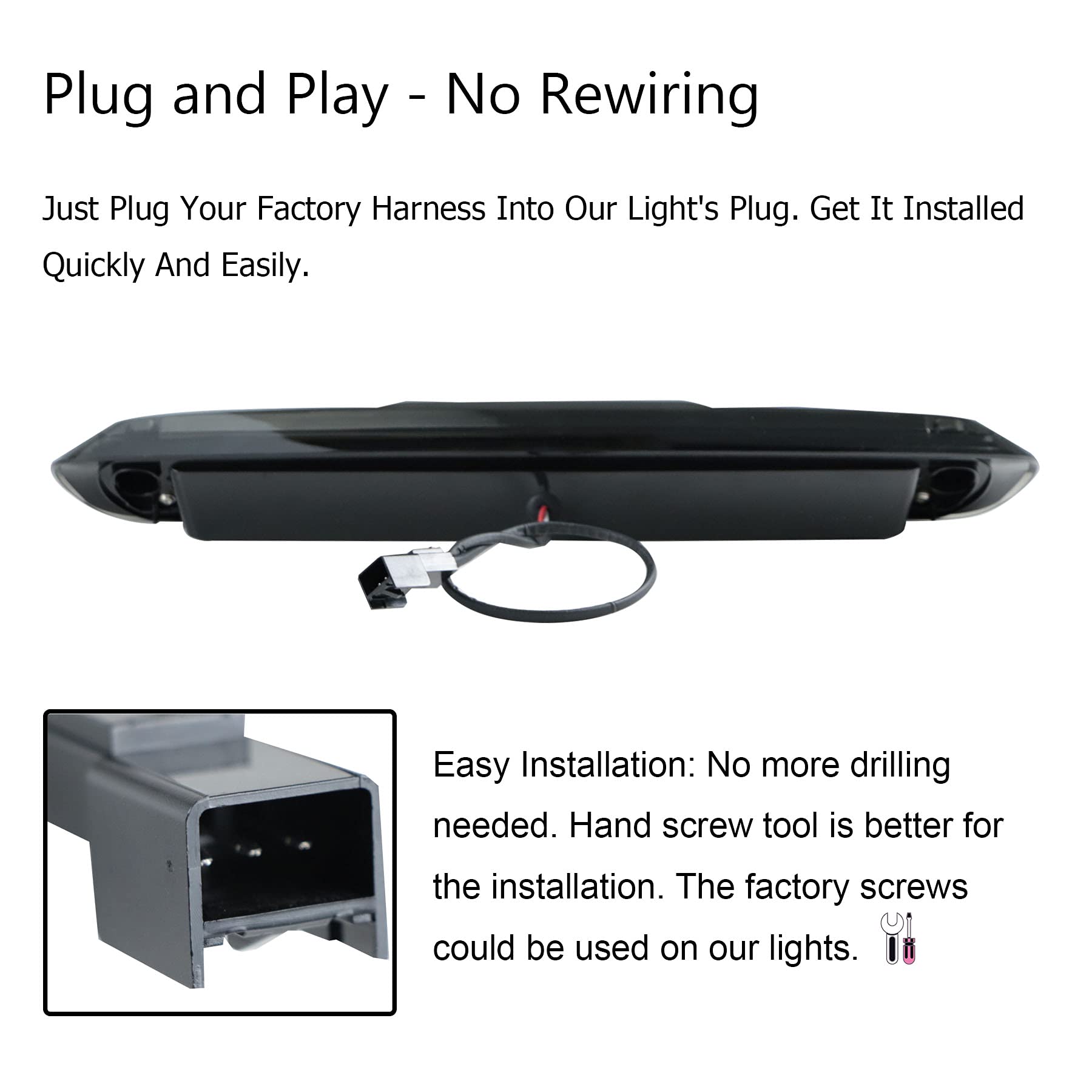 Tresound Led Third 3Rd Brake Light For 2007-2013 Chevy Silverado Gmc Sierra 1500 2500 3500 Hd Classic, Rear Cargo Lamp High Mount Stop Light