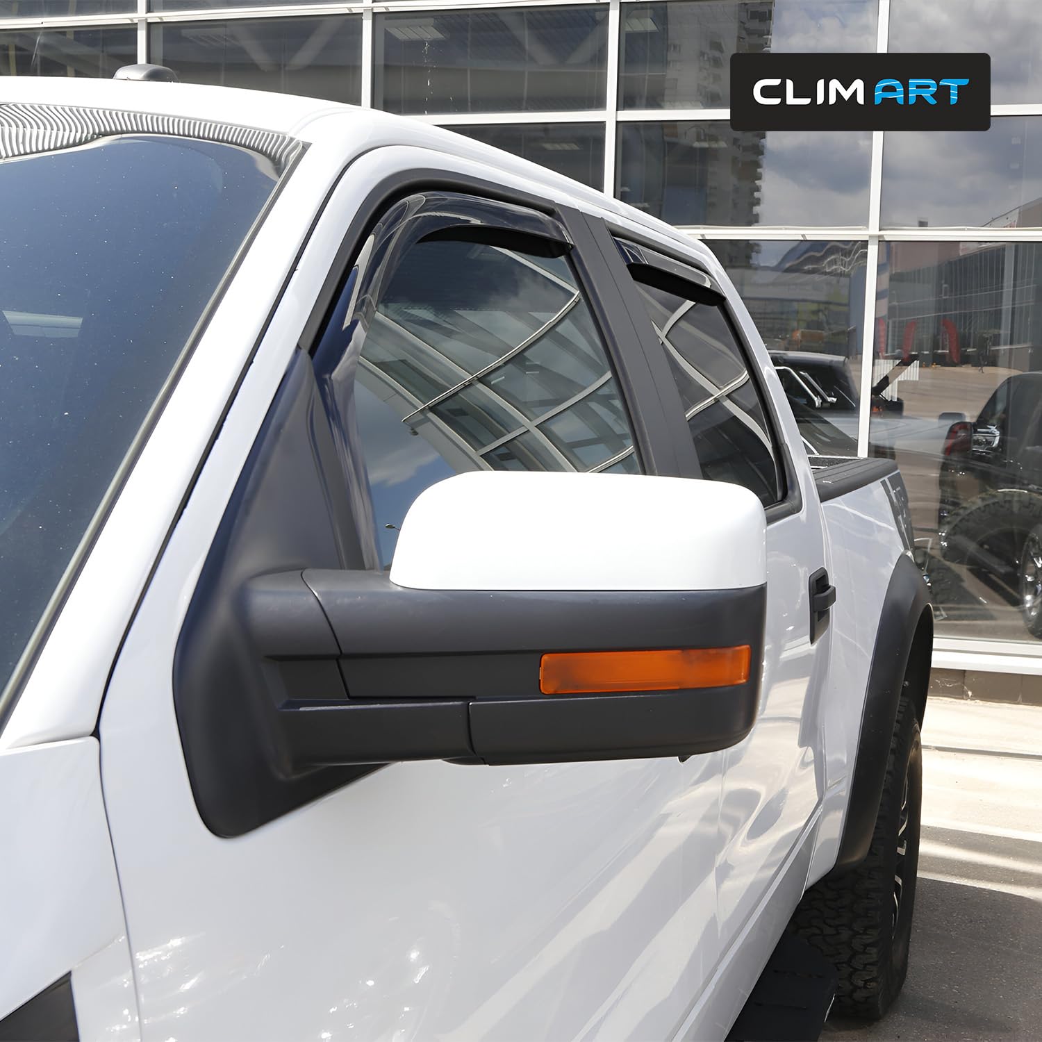 CLIM ART in-Channel Incredibly Durable Rain Guards for Ford F150 2009-2014 SuperCrew, Original Window Deflectors, Vent Deflector