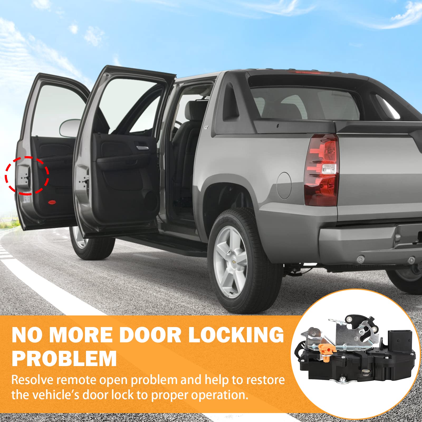 Driver Door Latch Lock Actuator For Chevy Silverado Tahoe Suburban Avalanche Gmc Sierra Yukon Cadillac Escalade Door Lock 2007-2