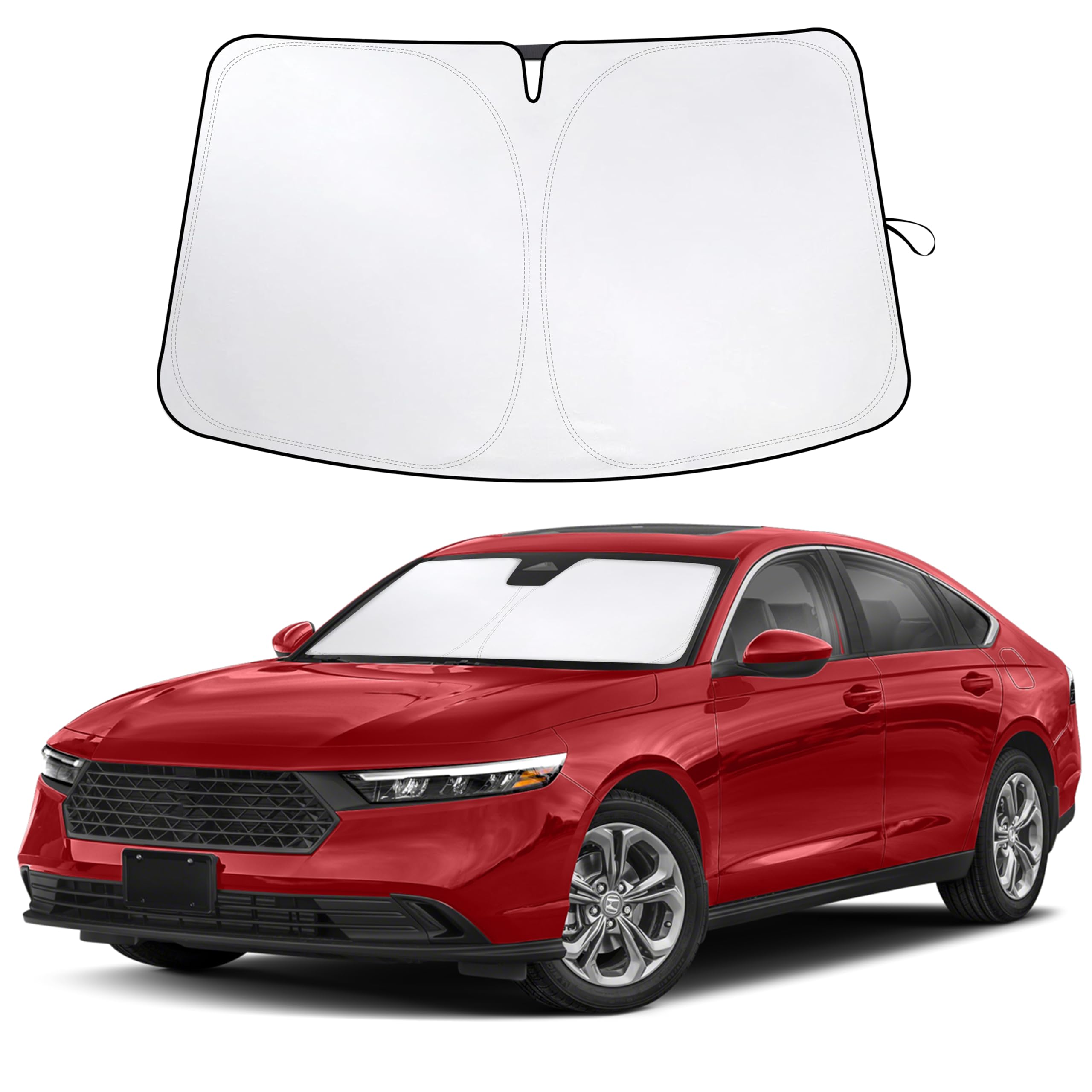 For Honda Accord 2018-2024 2025 Car Windshield Sunshade-Econour 240T Polyester Material Cars Sun Visor Reflector - Blocks Uv Ray