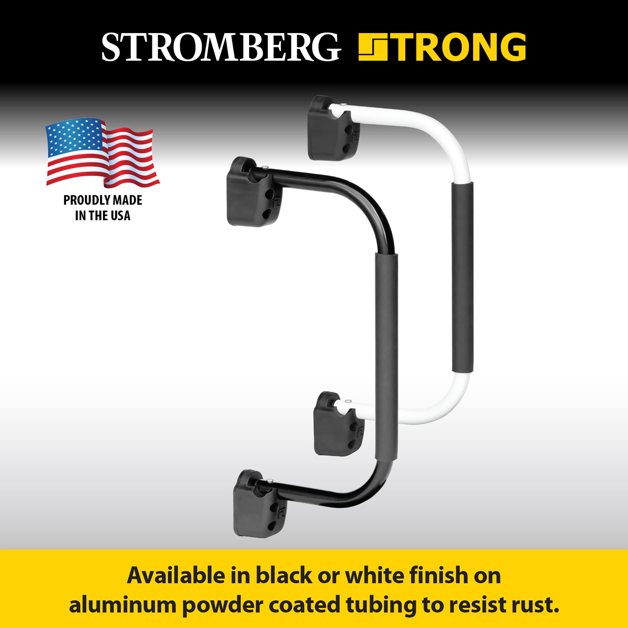 Stromberg Carlson AM-255 Lend-A-Hand Mini Assist Rail - RV Railing for Steps, RV Hand Rail & Folding Handle Entry Door Grab Bar, Travel Trailer Door Handle, RV Grab Handle, Black, 22&quot;, Extends 10&quot;