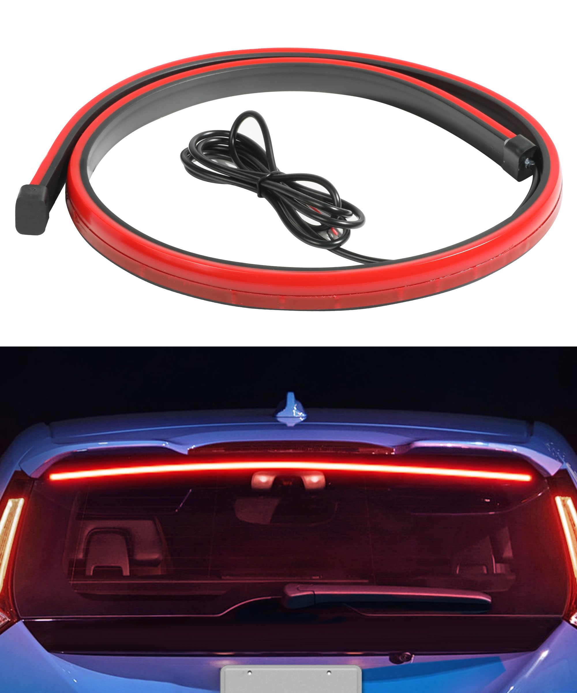 Racoona 35Inch 3Rd Brake Light,Led Brake Light Strip,150Led Dc12V Car Brake Light Strip,Car Accessories Flexible High Mount Stop