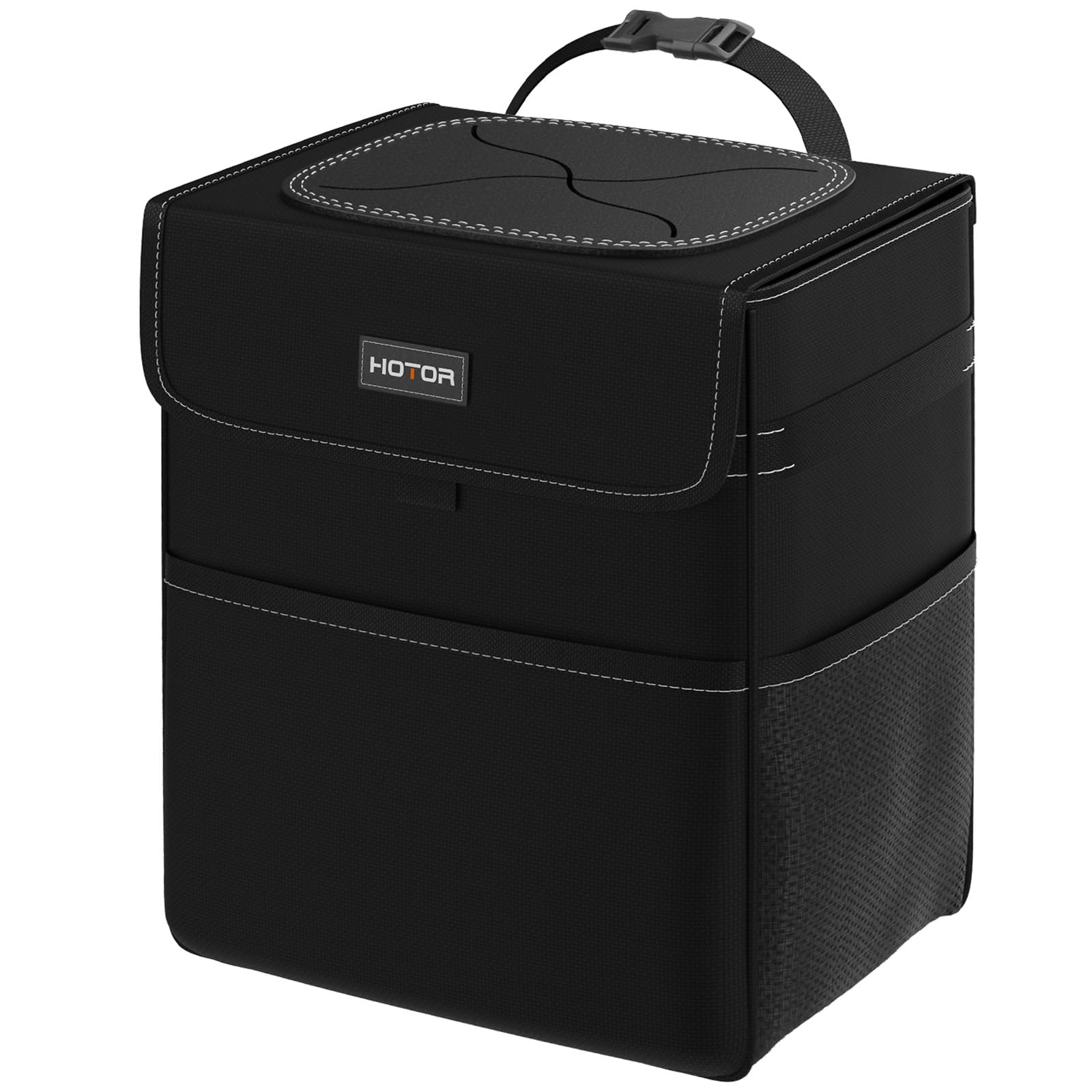 Hotor Car Trash Can - 3.5 Gallon Ultra Large Car Organizer And Storage With Adjustable Straps & Magnetic Snaps, Waterproof Car A