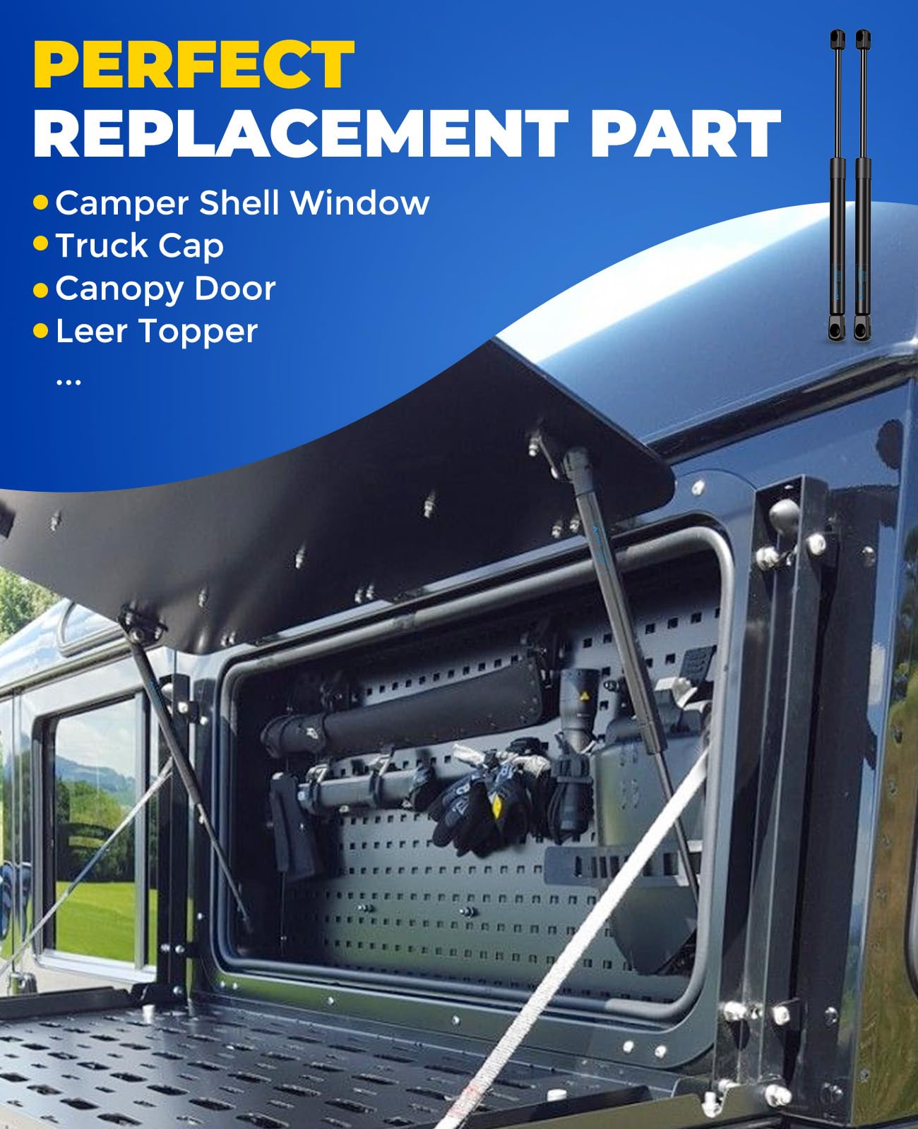 ARANA ML33-40 15 inch 45 Lbs Gas Struts Spring Shocks C16-23933 Lift Supports Replacement for Leer Camper Shell Snugtop A.R.E Tr