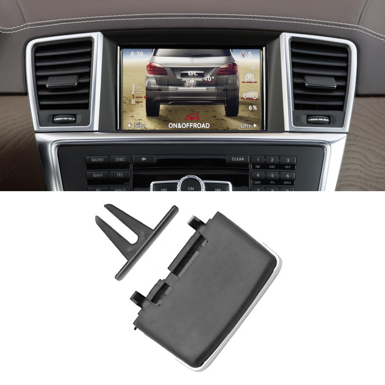 Moonlinks Compatible With Mercedes Benz Air Vent Outlet Tabs, Front Center Row Air Vent Clip Tab Replacement For W166 Ml Class 2012-2015 Gle Class 2016-2019 X166 Gl Class 2013-2016 Gls Class 2017-2019