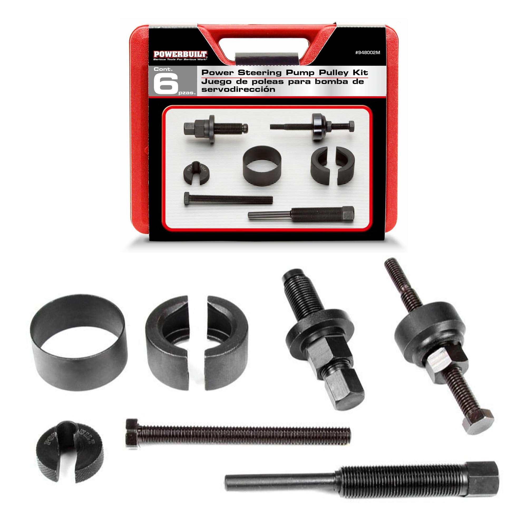 Powerbuilt Power Steering Pump Pulley Kit, Alternator Pulleys, Remove, Disconnect and Install, Adapters Included - 948002