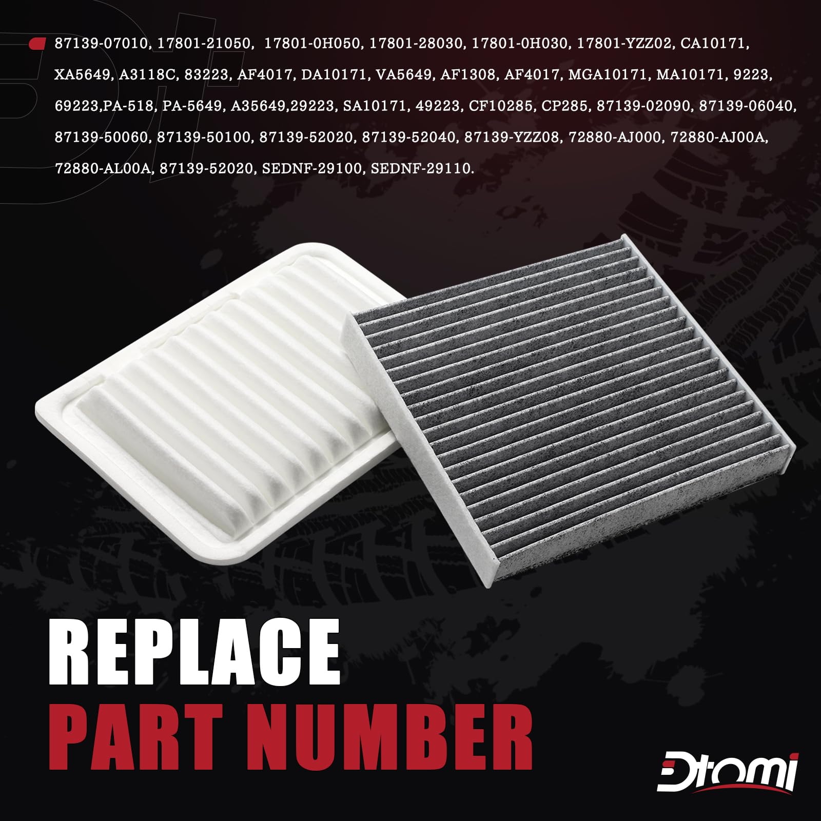 Engine And Cabin Air Filter Combo Set Compatible With Toyota Scion Pontiac Vehicle Corolla 2009-2019 Matrix 2009-2014 Yaris 2006