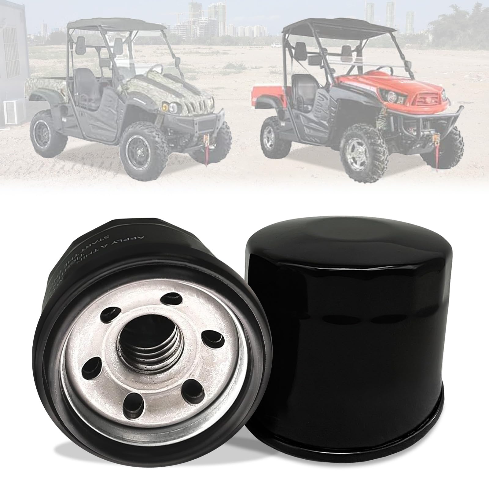 Chikia 2Pcs Hisun Oil Filter Replacement For Massimo Hisun Atv Utv 250,400,450,500,550,700,750,Odes 500,650,Massimo Msu,Axis,Bennche,Cub Cadet,Coleman,Yardsport