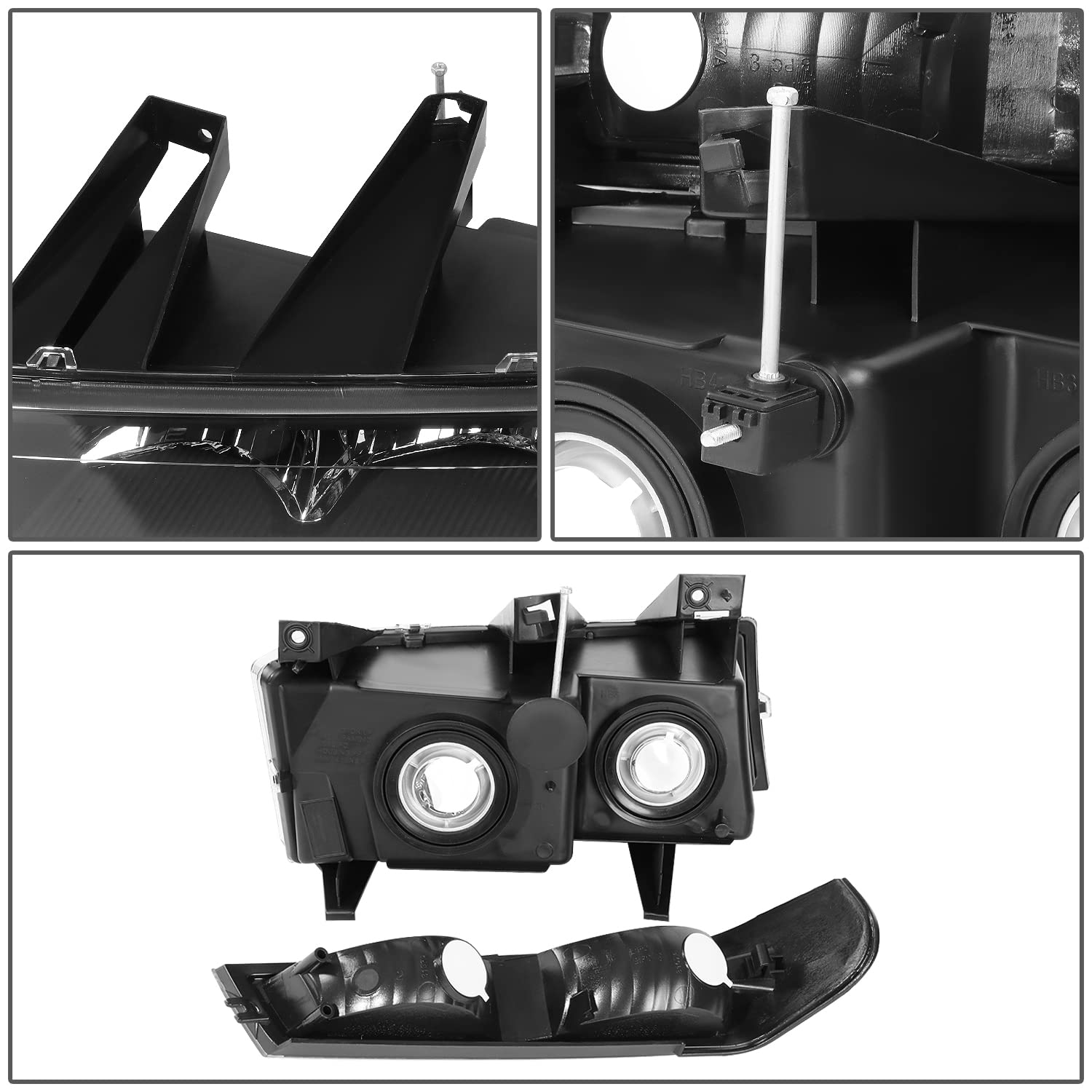 Dna Motoring Hl-Oh-Ccol044P-Bk-Cl1 Black Housing Headlights Compatible With 04-12 Colorado Canyon