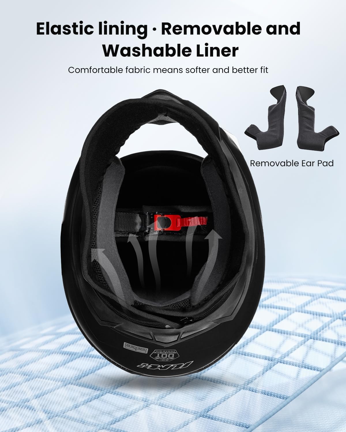 ILM Full Face Motorcycle Street Bike Helmet with Removable Winter Neck Scarf + 2 Visors DOT Model-JK313 (M, Bright Red)