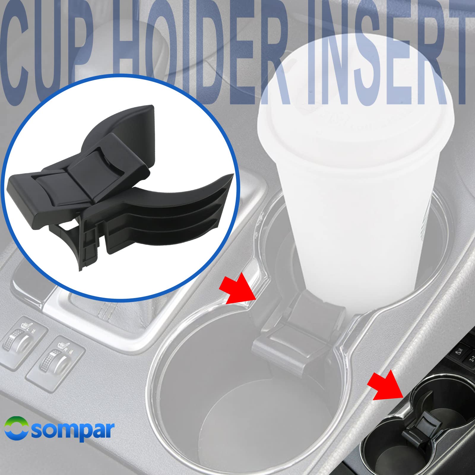 Osompar Console Cup Holder Insert Compatible With 2014-2019 Toyota Highlander Replaces 55618-0E200-C0