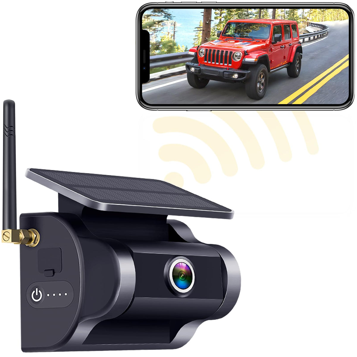 Wireless Backup Camera Solar Magnetic: Wifi Cordless Scratch-Free Hitch Trailer Truck Rear View Camera Hd 1080P No Drilling Smal