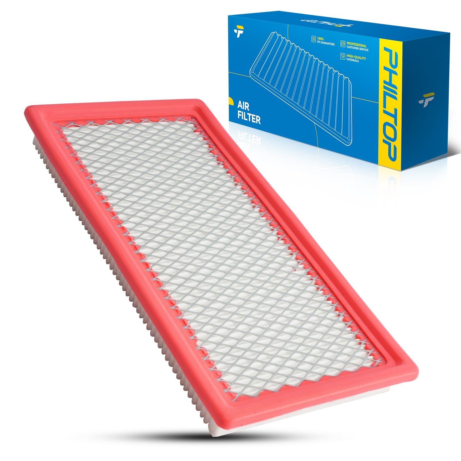 Philtop Engine Air Filter Ca10118 Replacement For 2007-2010 Dodge Caliber & Jeep Compass, Patriot, Flexible Panel
