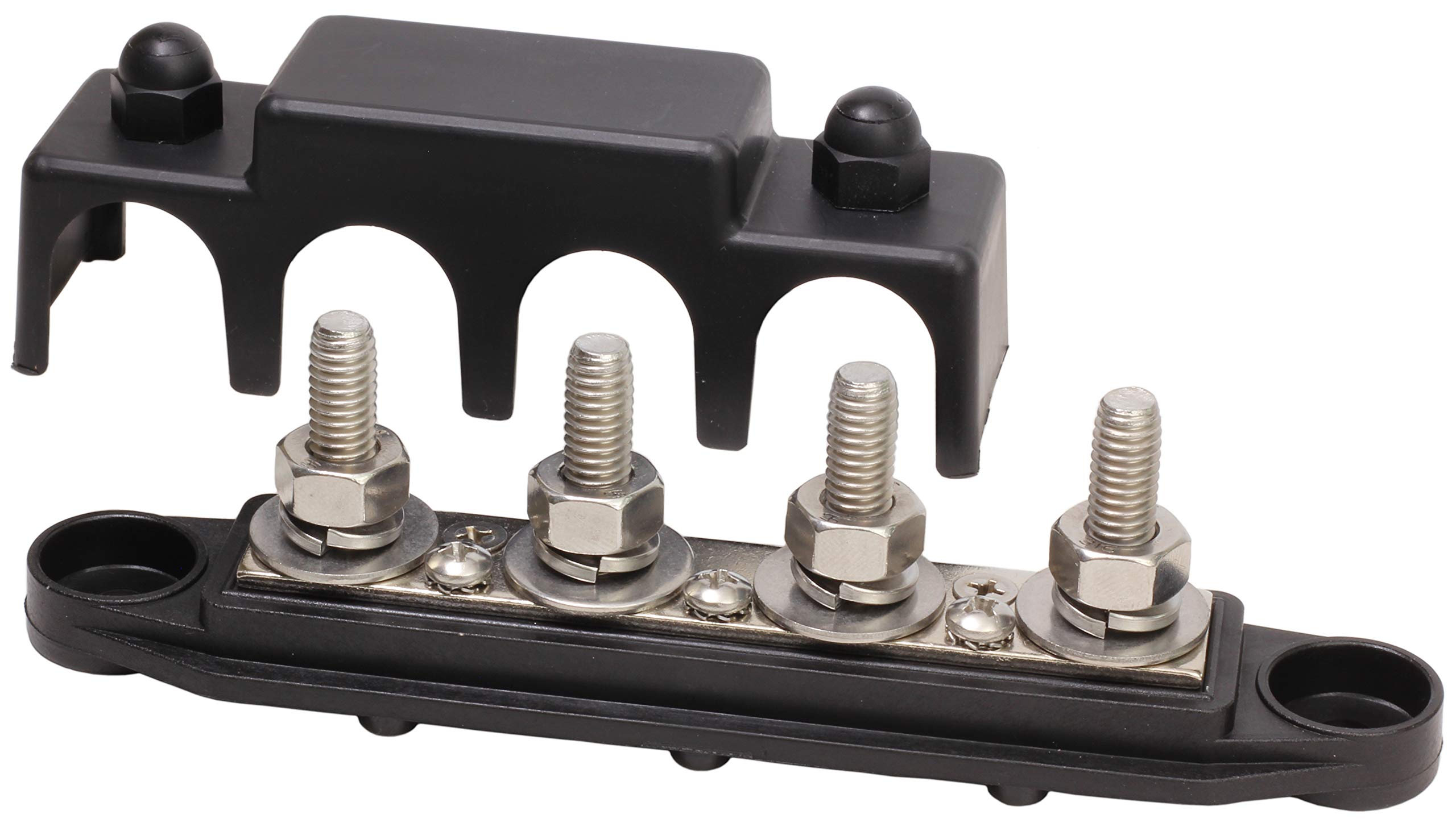 Fastronix 5/16'' 4 Stud Stainless Steel Ground Distribution Block With Cover