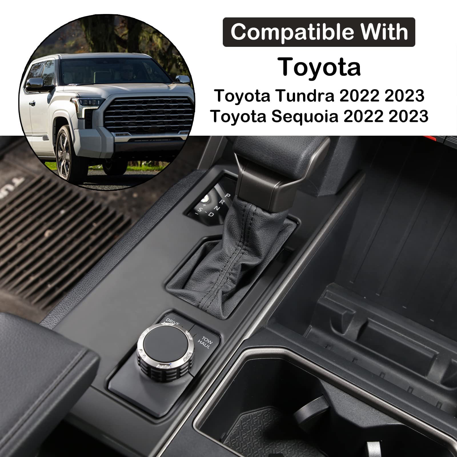 Aunginsy Central Control Gear Shift Panel Trim Cover Compatible With Toyota Tundra/Sequoia 2022-2025 Truck Gear Shifter Console