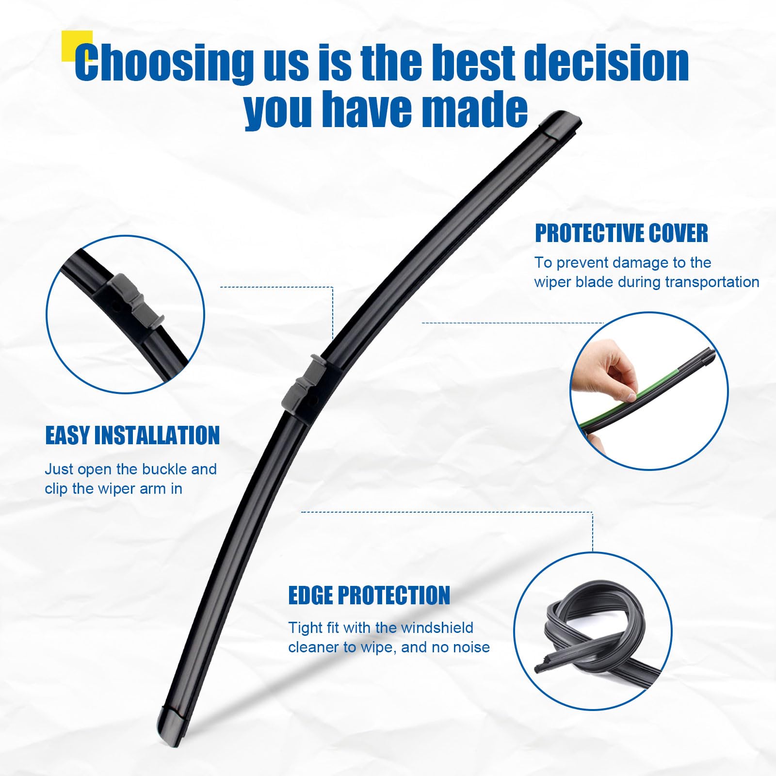 Hrsno 26''+20'' Windshield Wipers With 13'' Rear Wiper Blade Sets Automotive Replacement For Bmw X3 2011-2017,Easy For Installat