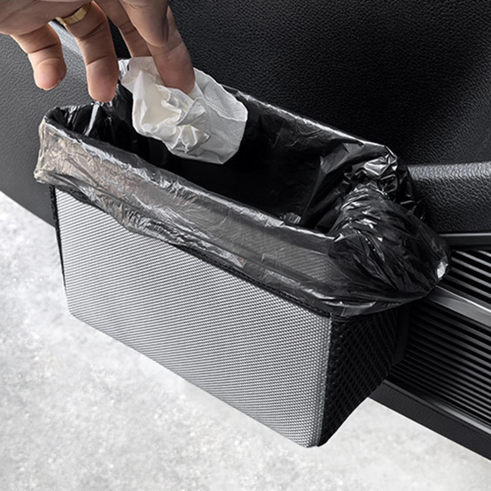 SNAPPSY Generic Car Trash Can Dustbin Hanging Waterproof Practical Multifunctional Gray