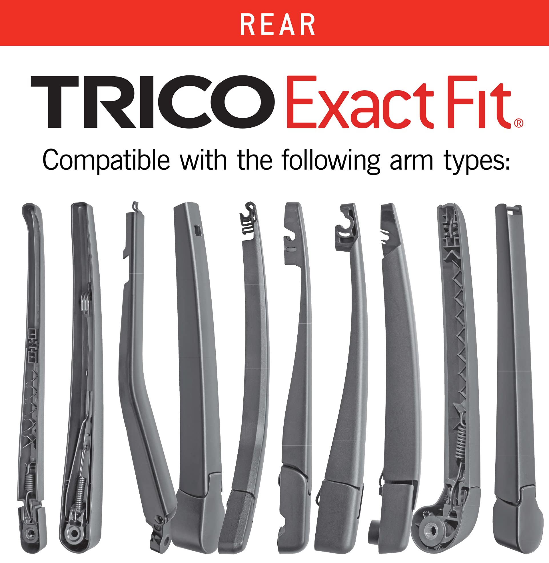 Trico Exact Fit 14 Inch Rear Wiper Blade Fits Select Acura, Honda, Infiniti, Isuzu, Mazda, Mitsubishi, Nissan, Saab, Scion, Suba