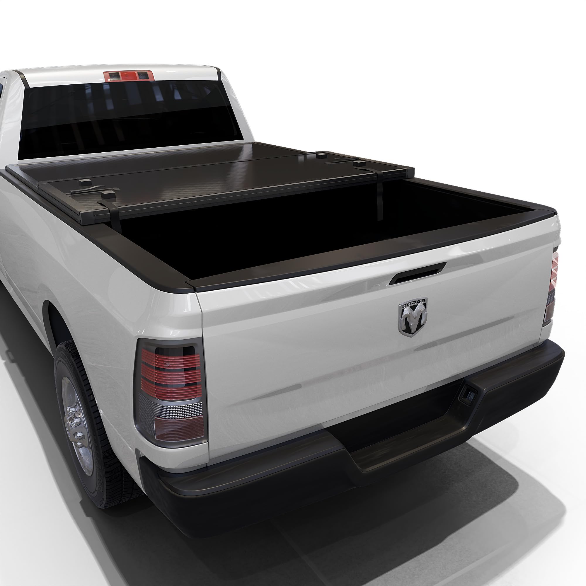 Toptiny Hard Folding Truck Bed Tonneau Cover|Htf081|Fits Dodge Ram 1500(2002-2025), 2500&3500(2003-2025) 8Ft Long Box W/O Rambox