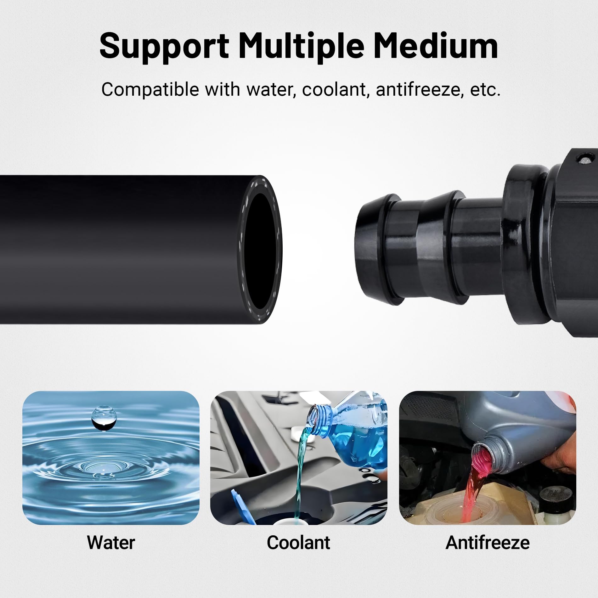 Evil Energy 3/4'' Heater Hose Coolant Radiator Straight 100Psi Sae 20R3 15Ft Black