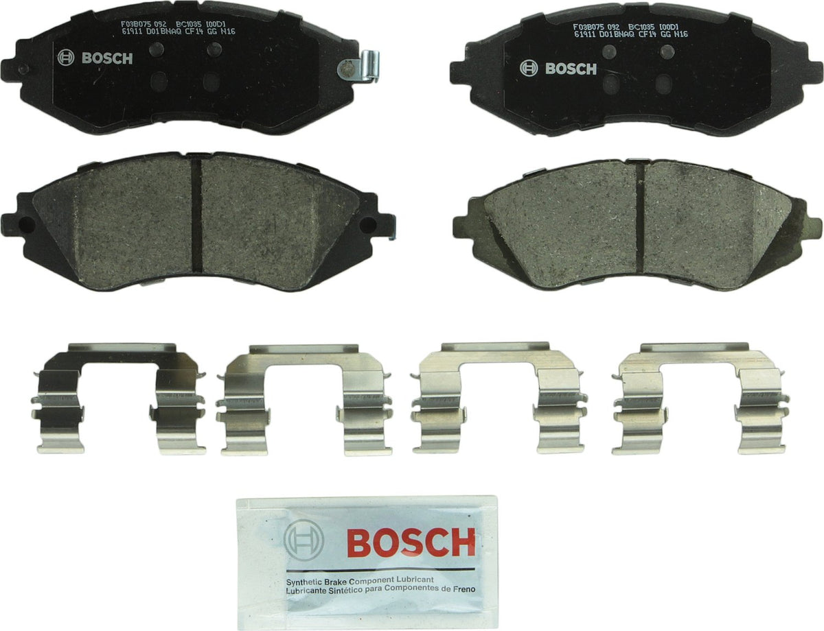 BOSCH BC1035 QuietCast Premium Ceramic Disc Brake Pad Set - Compatible with Select Chevrolet Aveo, Aveo5, Spark, Spark EV; Ponti