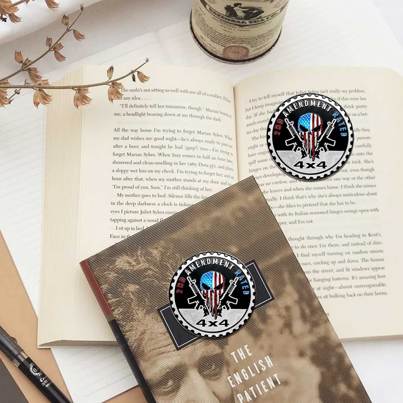 2Nd Amendment Badge Rated Car Emblem, 4 X 4 Metal Automotive Badge 3D Metal Car Badges Emblems Round Emblem Decals Car Badge Decals Stickers Compatible With Jeep Wrangler Vehicles Trucks Suv