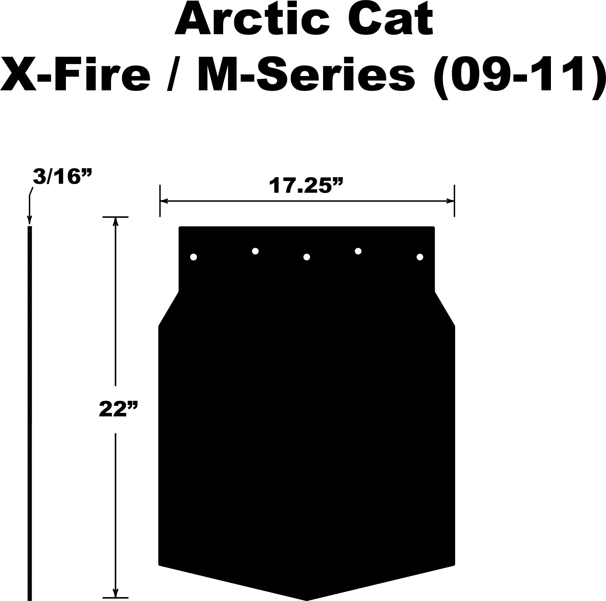 PDP Proven Design Snowmobile Mud Flap Arctic Cat M-Series/X-Fire 2009-2011 Plain Black Snow Flap