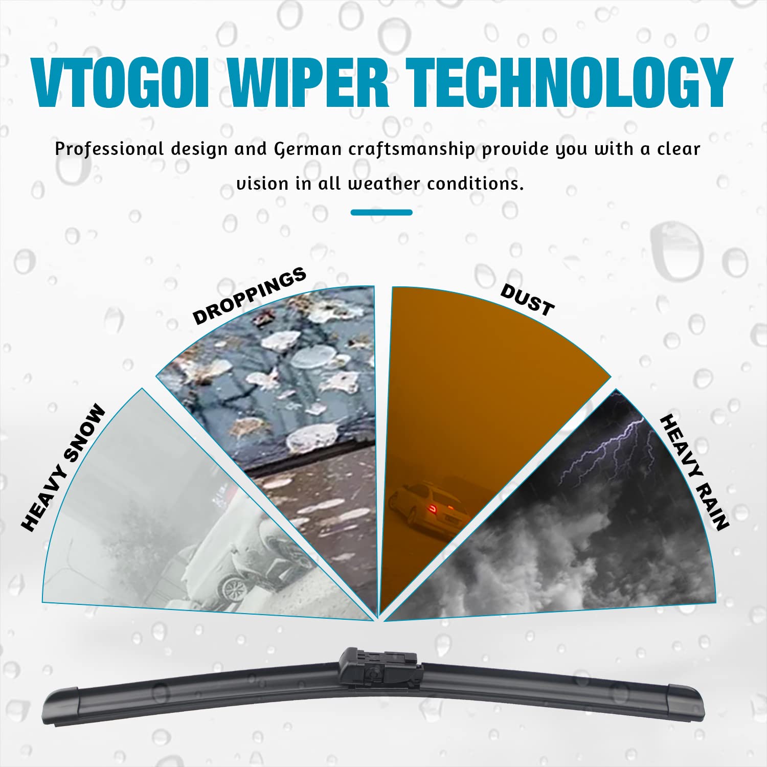 Vtogoi Wiper Blades With Rear Wiper Blades Set For Bmw X5 2007-2013,Automotive Replacement Windshield Wiper Blades, That Meet Oe