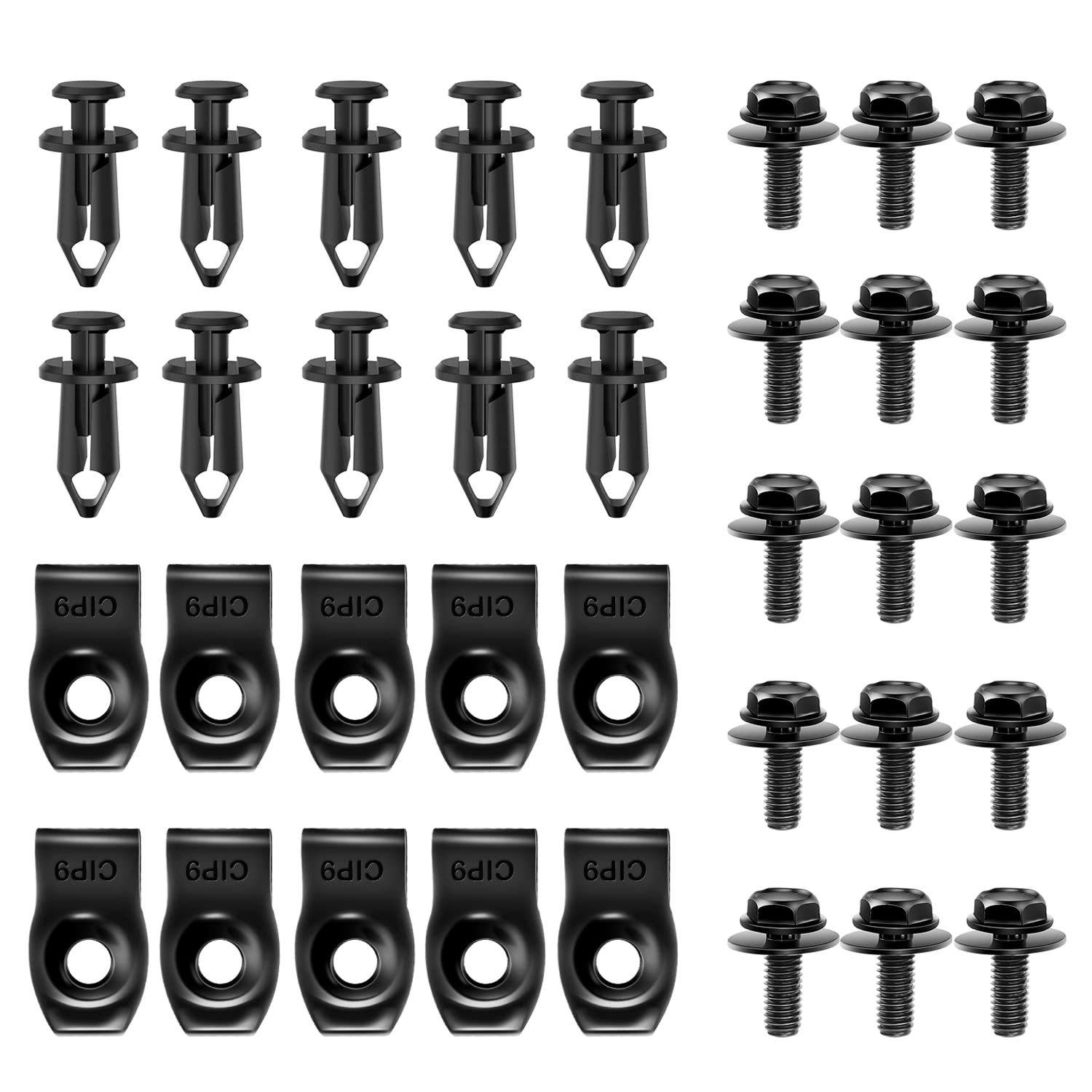Nilight 35Pcs Engine Under Cover Splash Shield Guard Body Bolts Bumper Fender Liner Push Retainer Fastener Rivet Clips Extruded