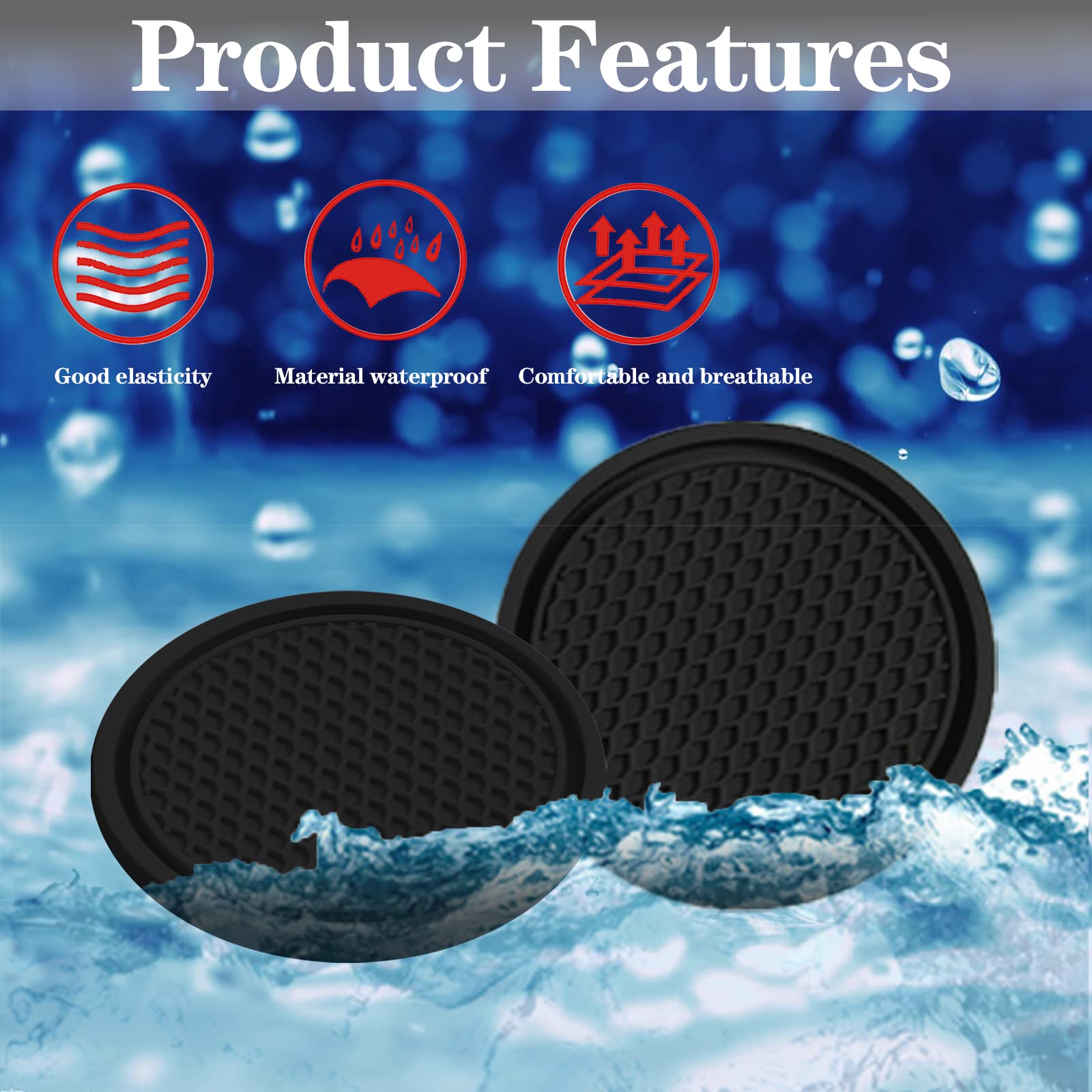 Sodcay 4-Piece Car Cup Holder Inserts, 2.75In Pvc Anti-Slip, Honeycomb Waterproof Fixed Tea Coasters, Universal For Vehicle Inte