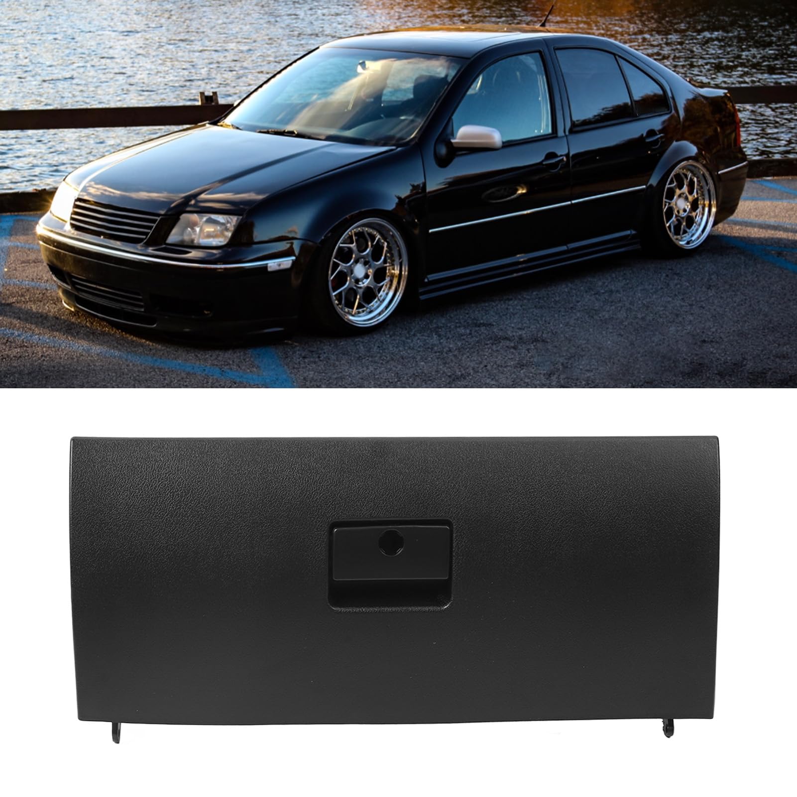 Glove Box Door Cover, Plastic Lid Replacement For Bora Mk4 Black, Silk Smooth Surface, Easy To Install, Premium Material, New Interior Look, Fits Car Console Glove Box, Long