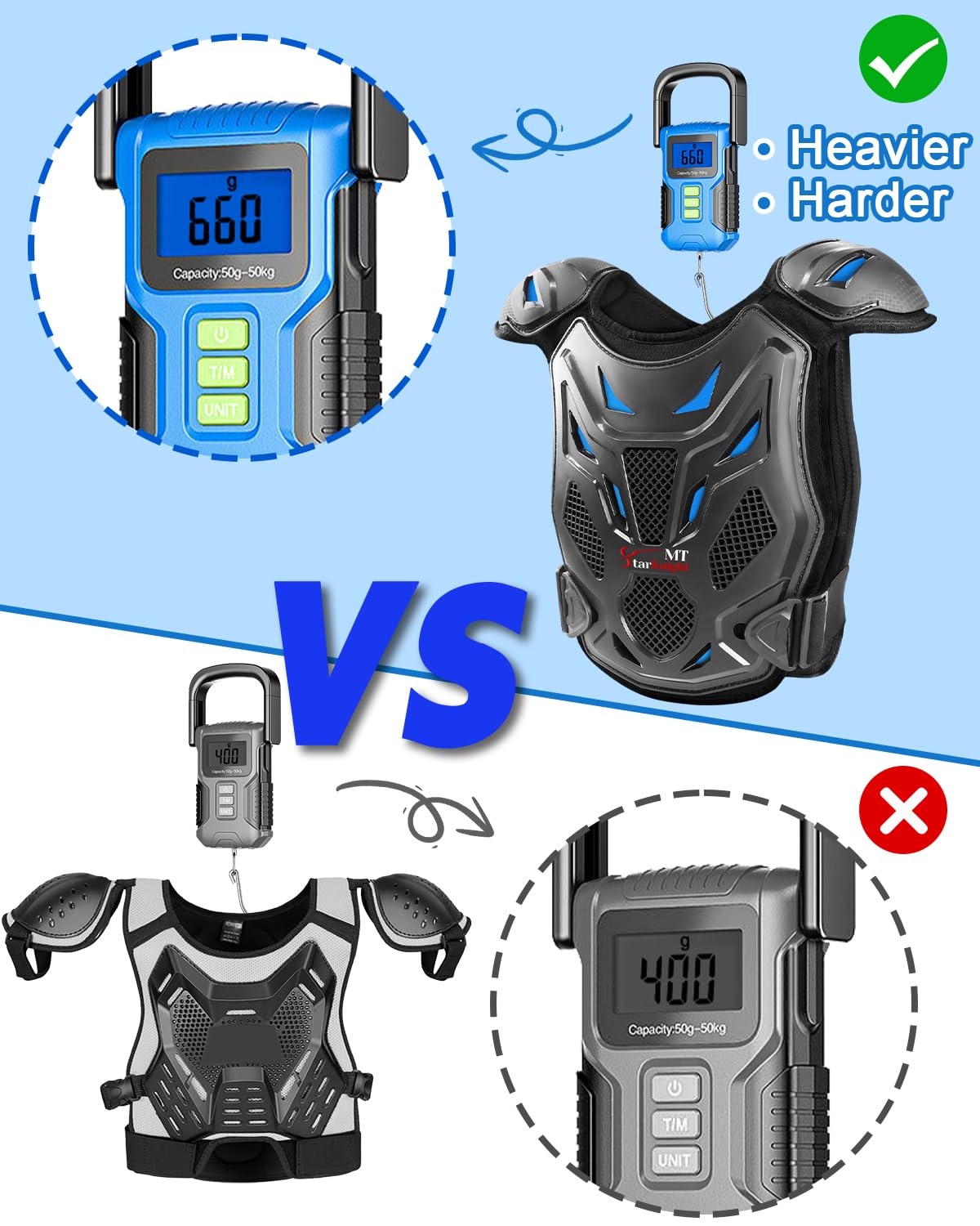 Starknightmt Kids Dirt Bike Gear-Upgraded Thicken Shell Youth Motorcycle Riding Professional Protective Gear Chest Protector Armor Suit For Motocross Cycling Off-Road Motorcycle Dirt Bike Kid, Blue