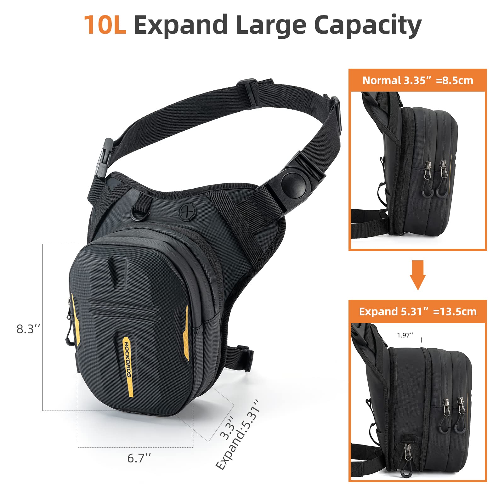 Rockbros Hard Shell Drop Leg Bag Motorcycle Waist Pack Magnetic Motorcycle Tank Bag Thigh Bags For Men Women Muti-Functions For