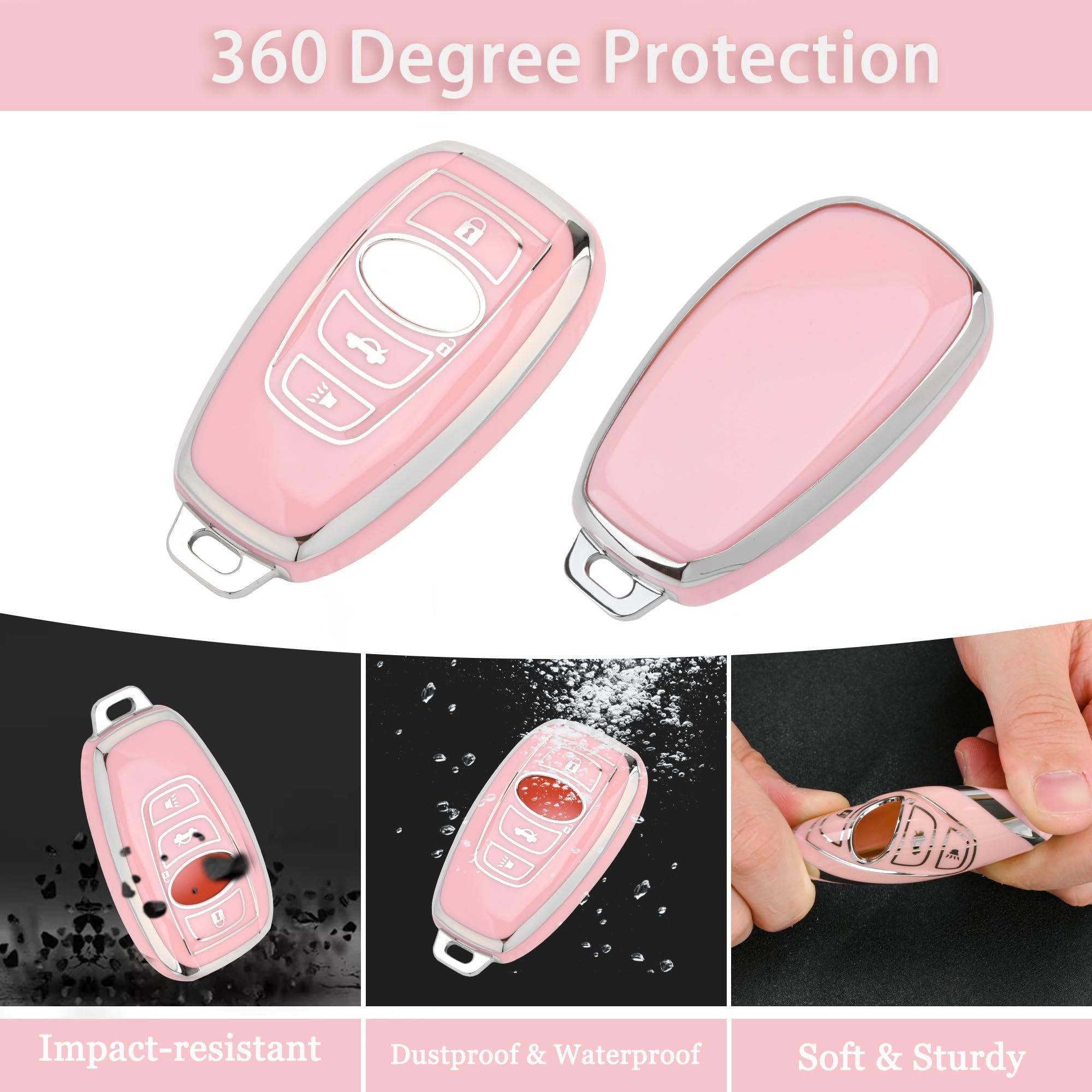 TECARATE for Subaru Key Fob Cover - Soft TPU Key Case Protector Fit for Subaru Forester Outback BRZ Legacy CrossTrek Ascen WRX I