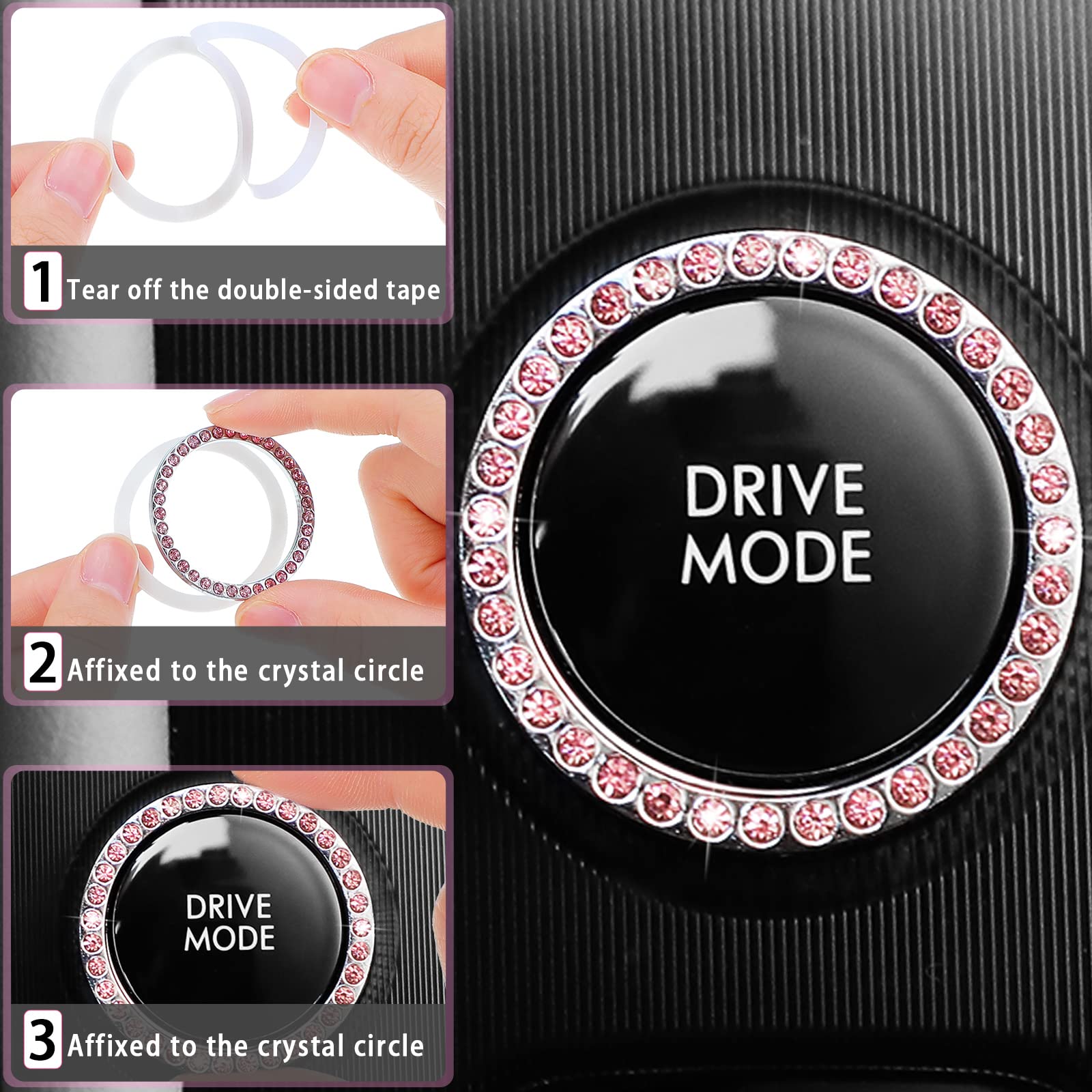 Frienda 10 Pcs Leather Steering Wheel Cover Set For Women 14.5-15 Inch Car Accessories With Seat Belt Shoulder Pad Seatbelt Cove