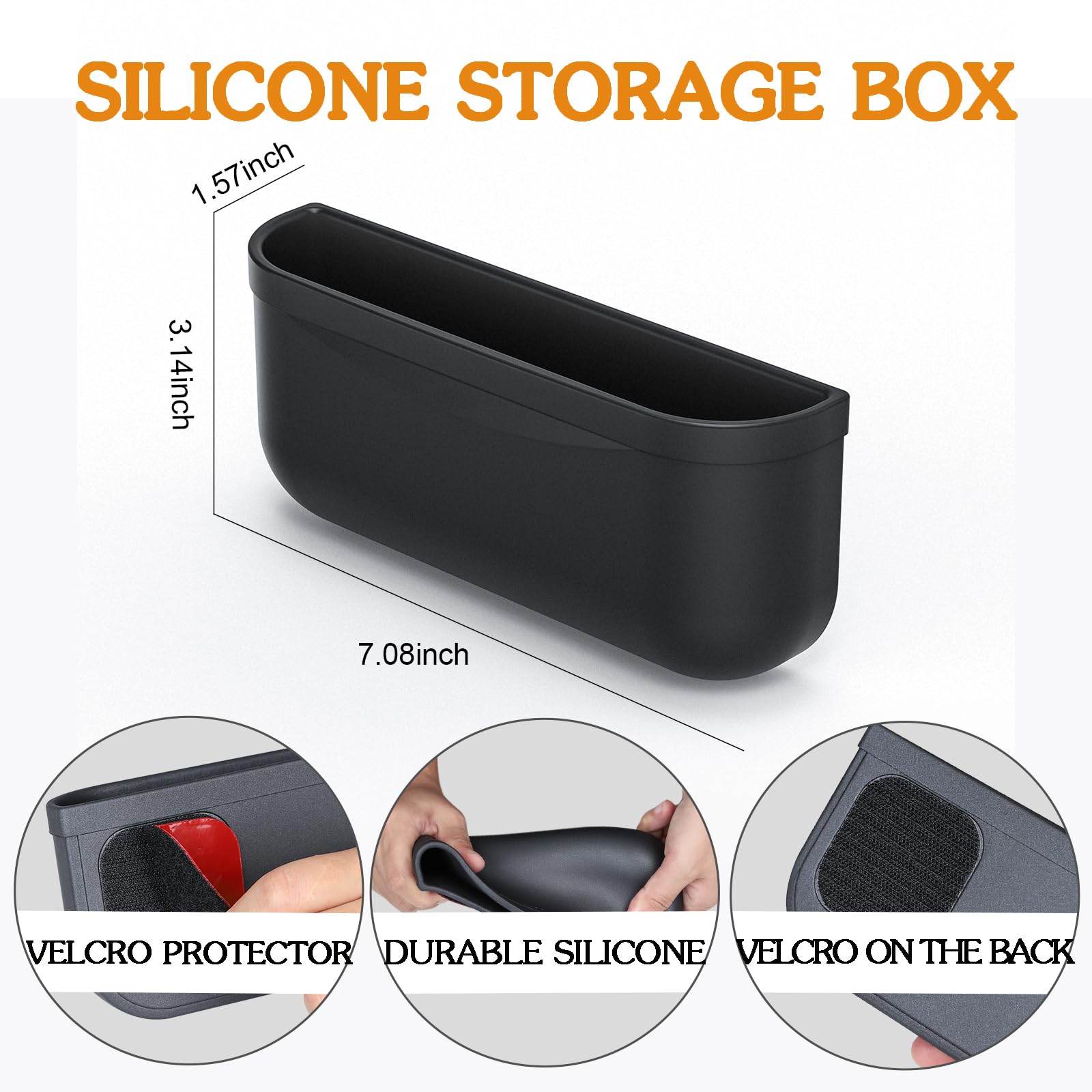 Evfitus For Tesla Model 3 Model Y Accessories Center Console Organizer Tray Storage Box Silicone Hook Sunglasses Coin Holder For