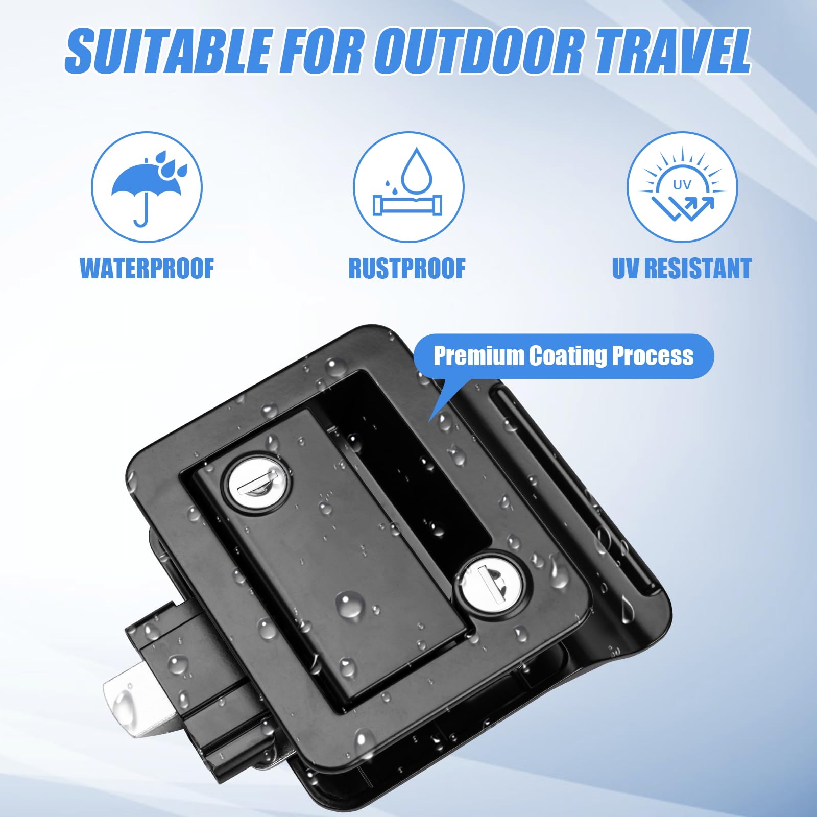 Beaiguna Rv Entry Door Lock Replacement - Upgrade Door Latch Handle With Paddle Deadbolt For Outside, Camper Trailer Lock For Ca