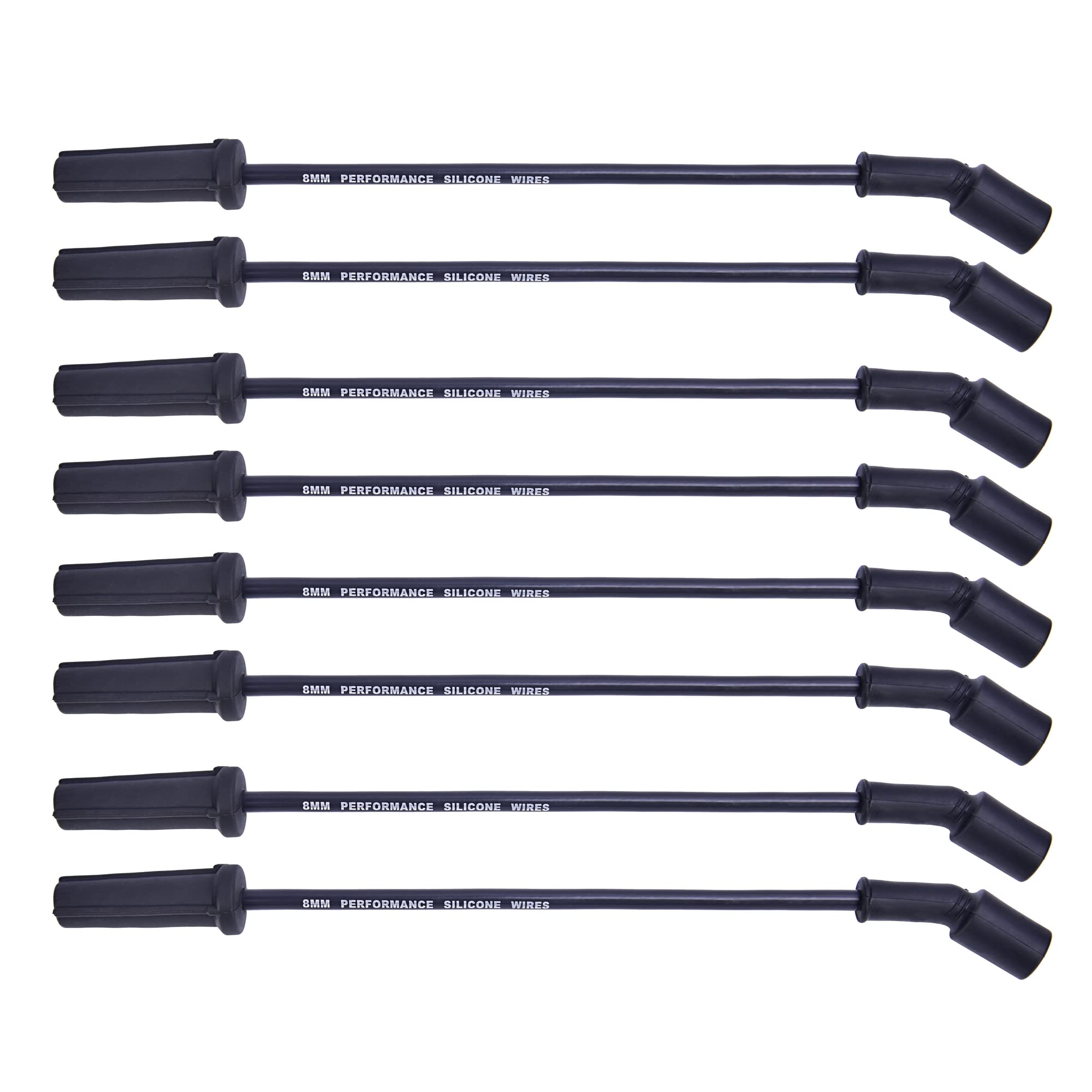 Rlp Set Of 8 Professional Spark Plug Wire 9748Hh 8.0Mm Black Compatible With Cadillac Escalade, Chevy Silverado Suburban Tahoe G