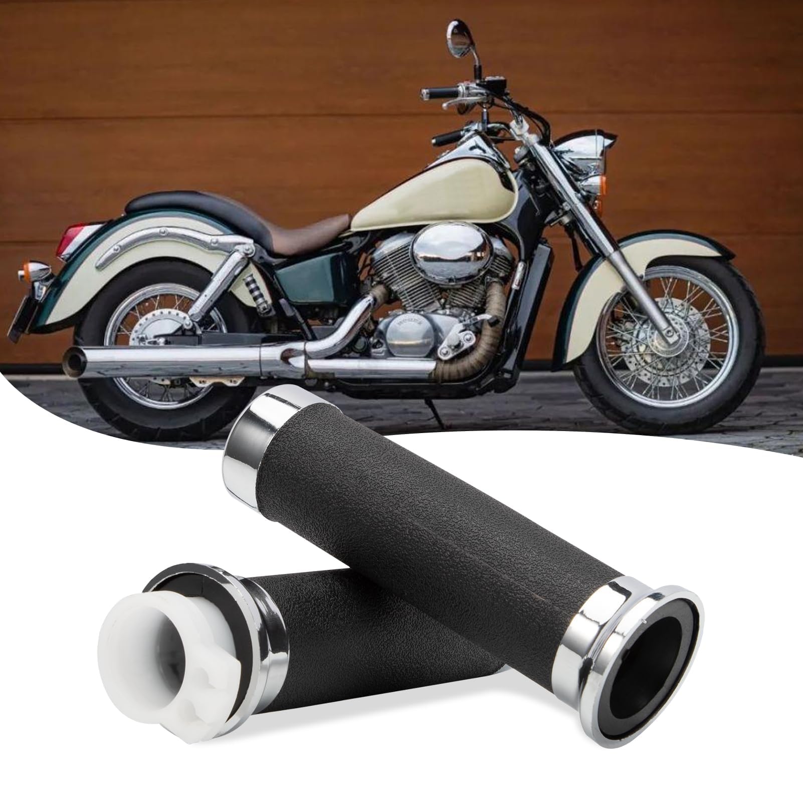 1 Pair Motorcycle Grip Throttle Tube 1' Replacement 53145-Mm8-000 Fit For Honda Vt Xvs Shadow 400/600/750/1100/1300 Magna Sabre Right Grip Throttle Tube And Left Hand Grips